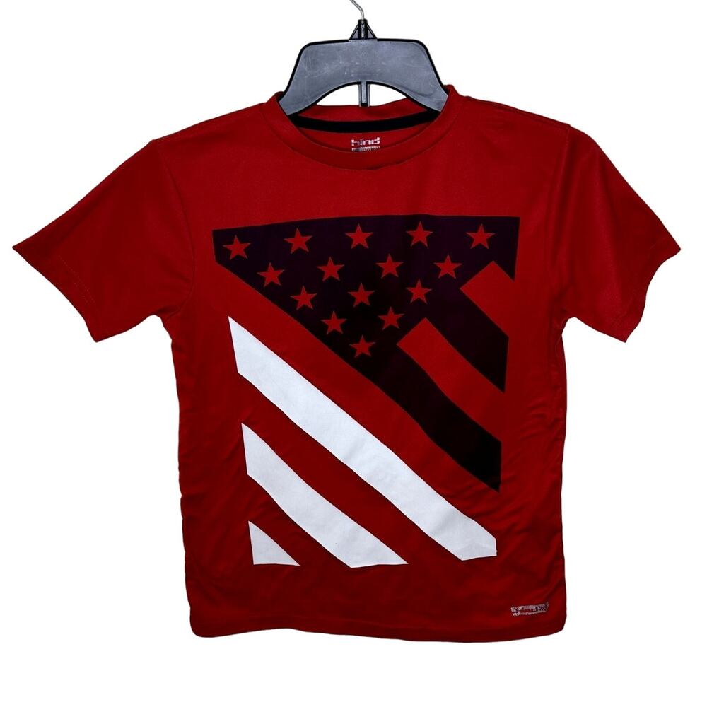 HIND YOUTH MEDIUM RED & WHITE SHORT SLEEVE ACTIVE FLAG T-SHIRT SIZE MEDIUM 10